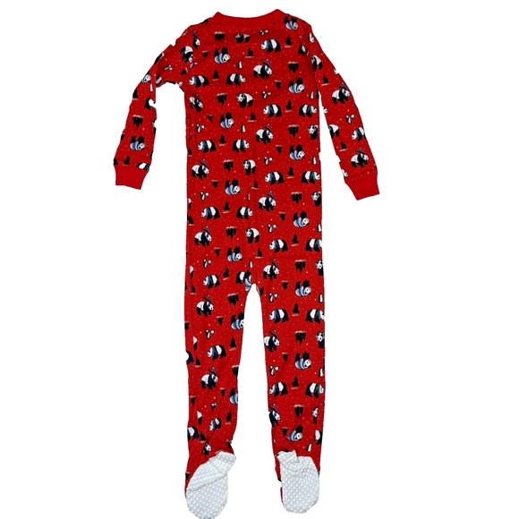 Amazon Essentials Other - Amazon Essentials Kids 1-Piece Red Panda Print Knit Footie Pajamas Size 2T